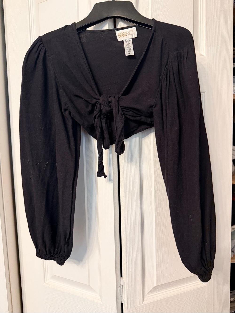 Beach Riot Tie-Front Black Women's Crop Top